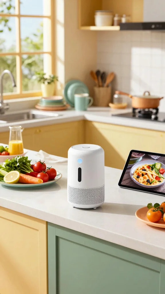 19 Smart Kitchen Design Ideas: Technology & Innovation in Cooking - 2. Voice-Controlled Smart Assistants 1
