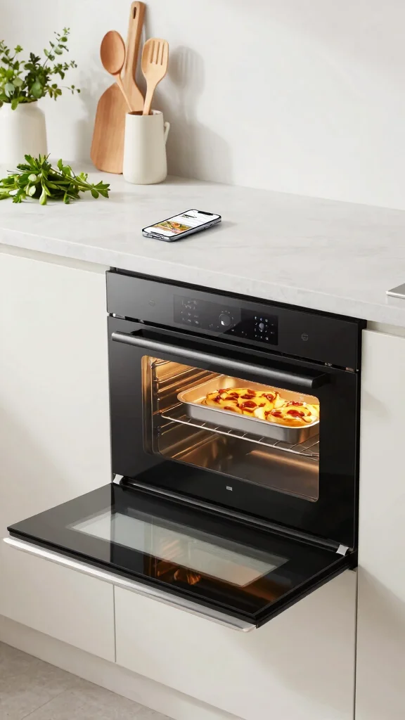 19 Smart Kitchen Design Ideas: Technology & Innovation in Cooking - 4. Smart Ovens with Recipe Integration 1