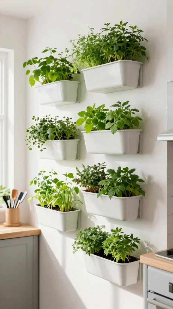 19 Smart Kitchen Design Ideas: Technology & Innovation in Cooking - 9. Vertical Garden Planters 1