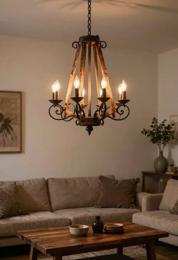 19 Traditional Living Room Decor Ideas with Dark Wood Furniture - 5. Statement Lighting Fixtures 1