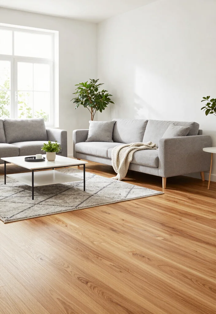 20 Honey Oak Floors Living Room Furniture Ideas - 4. Modern Scandinavian Style 1