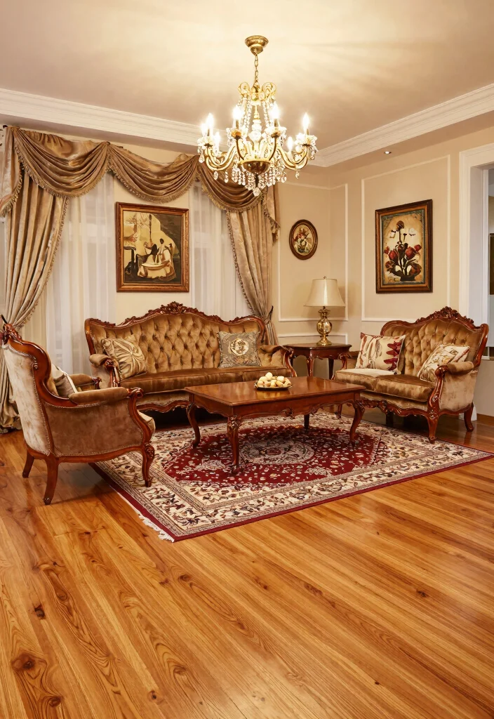 20 Honey Oak Floors Living Room Furniture Ideas - 8. Classic Traditional 1