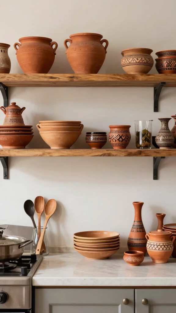 20 Indian Kitchen Design Ideas: Traditional & Modern Fusion Styles - 17. Cultural Artifacts as Decor 1