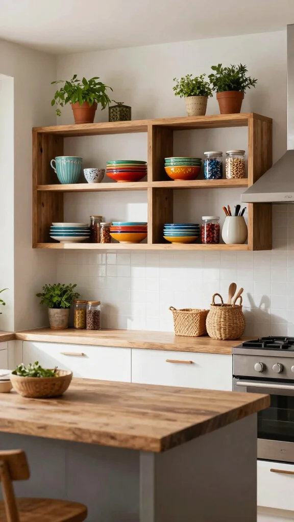 20 Indian Kitchen Design Ideas: Traditional & Modern Fusion Styles - 4. Open Shelving Displays 1