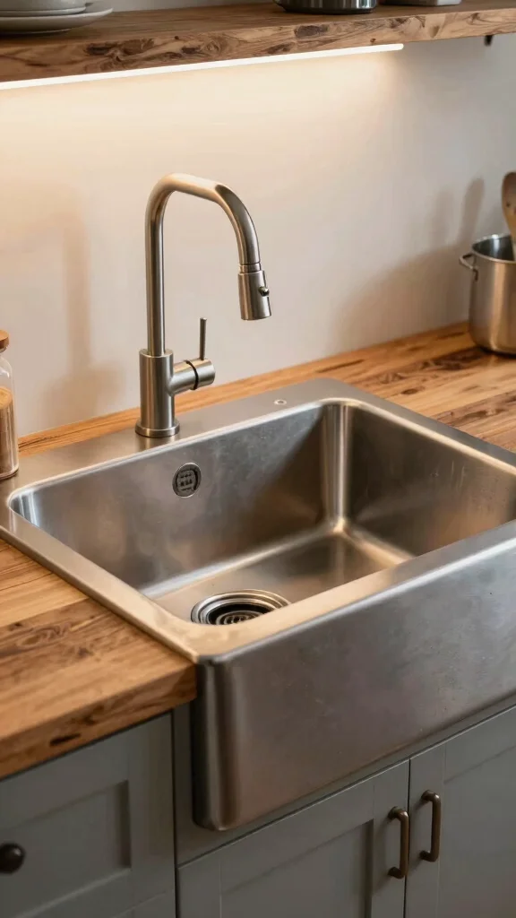 20 Industrial Kitchen Design Ideas: Raw, Bold, and Stylish - 17. Stylish Sink Designs 1