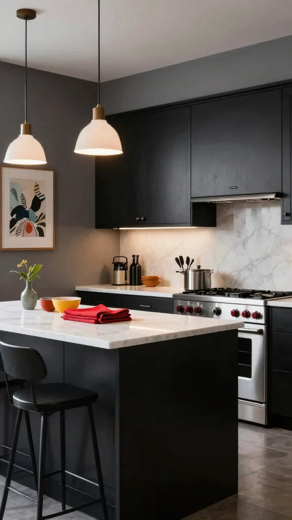 20 Industrial Kitchen Design Ideas: Raw, Bold, and Stylish - 4. Dark Color Schemes 1