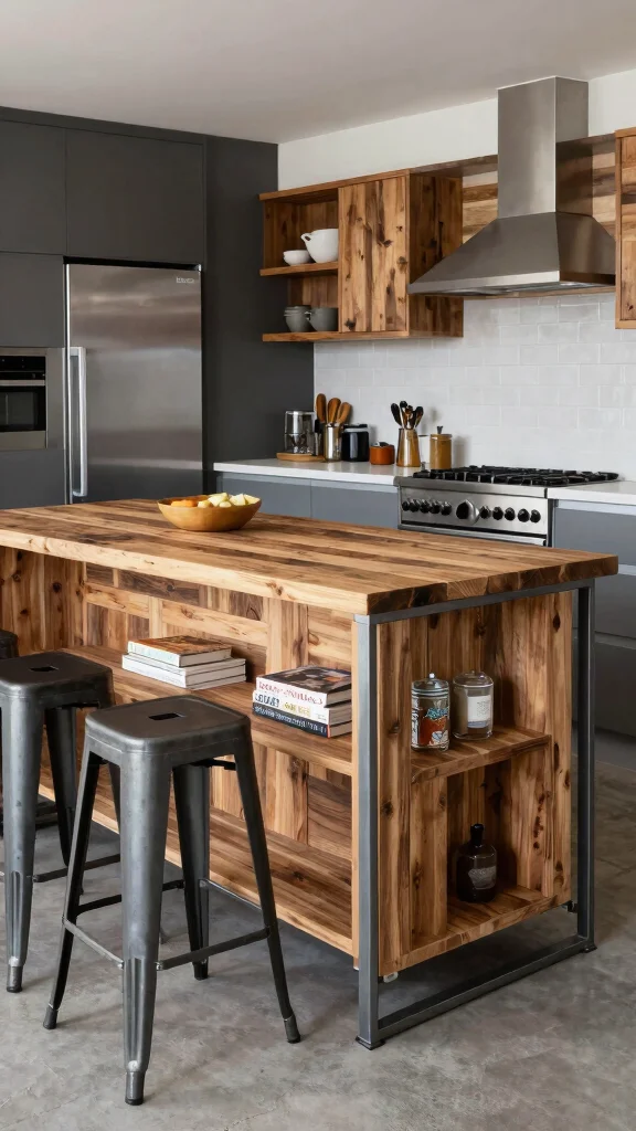 20 Industrial Kitchen Design Ideas: Raw, Bold, and Stylish - 6. Functional Islands 1