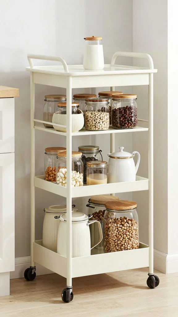 20 Kitchen Pantry Design Ideas for Small Spaces: Smart Storage Solutions - 11. Rolling Carts 1