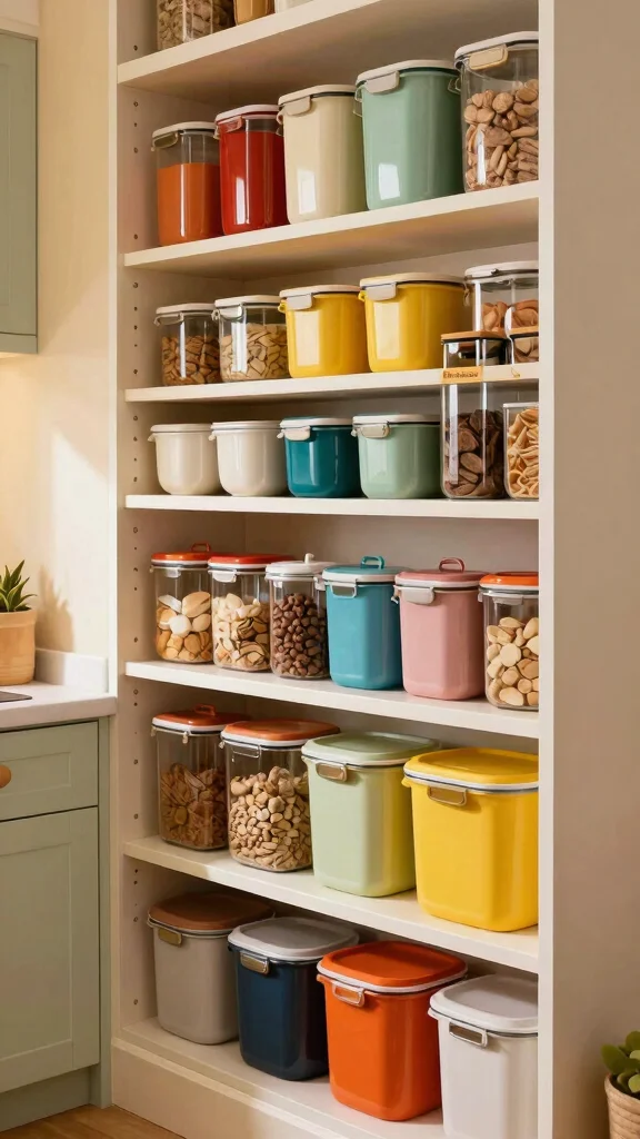 20 Kitchen Pantry Design Ideas for Small Spaces: Smart Storage Solutions - 13. Color-Coded Organization 1
