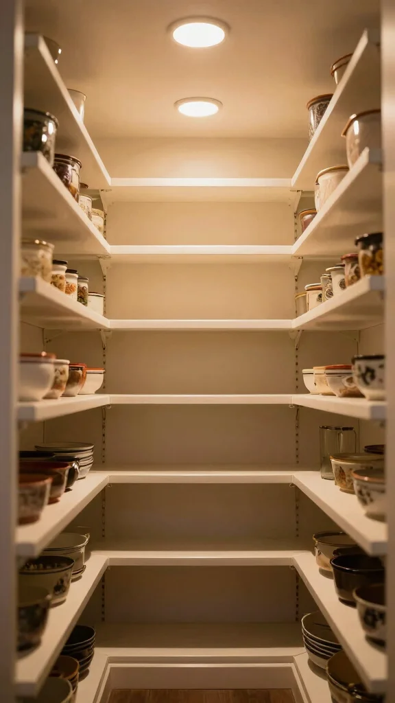 20 Kitchen Pantry Design Ideas for Small Spaces: Smart Storage Solutions - 16. Layered Lighting 1