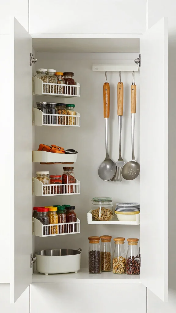 20 Kitchen Pantry Design Ideas for Small Spaces: Smart Storage Solutions - 7. Utilize Cabinet Doors 1
