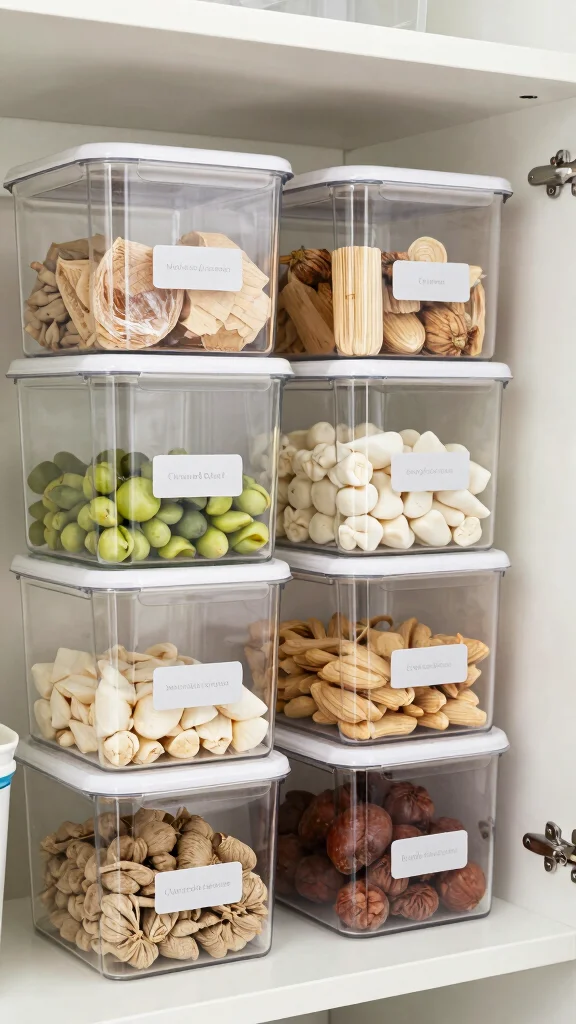 20 Kitchen Pantry Design Ideas for Small Spaces: Smart Storage Solutions - 8. Clear Storage Containers 1