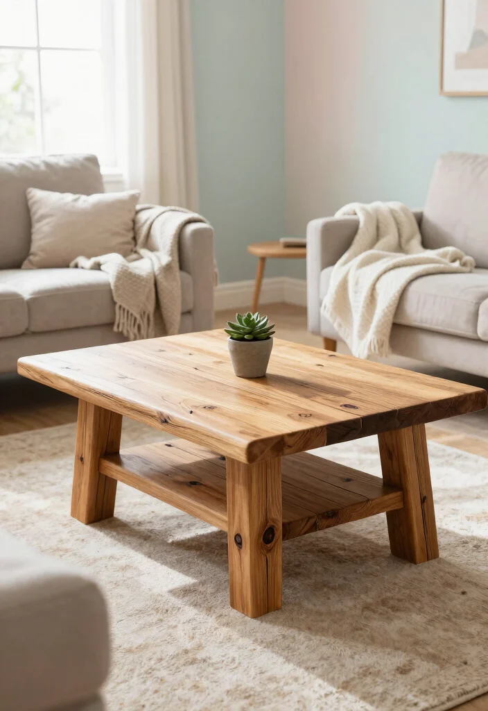 20 Latest Furniture Designs for Living Room in 2025 - 1. Upcycled Wood Coffee Tables 1