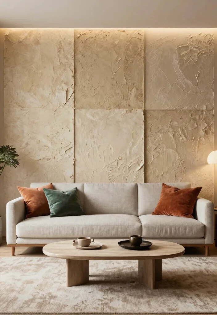 20 Latest Furniture Designs for Living Room in 2025 - 11. Textured Wall Panels 1