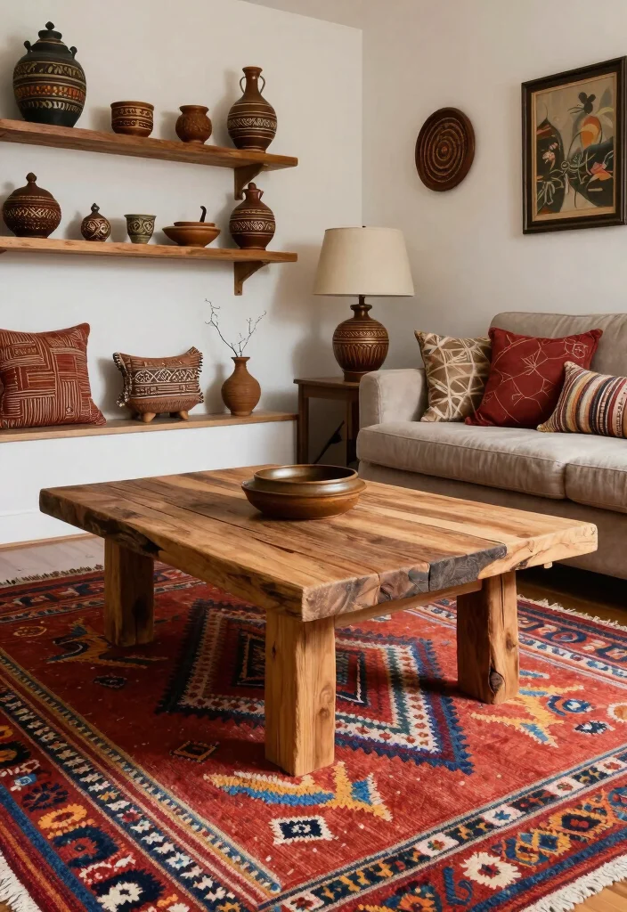 20 Latest Furniture Designs for Living Room in 2025 - 16. Handcrafted Artisanal Pieces 1