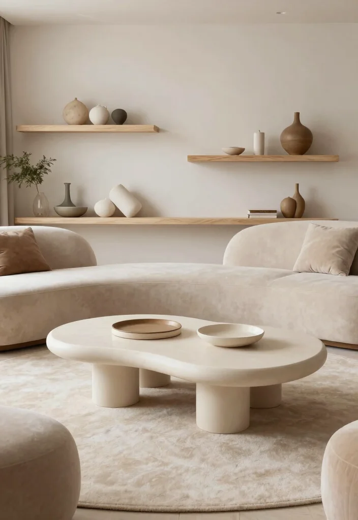 20 Latest Furniture Designs for Living Room in 2025 - 17. Organic Shapes and Forms 1