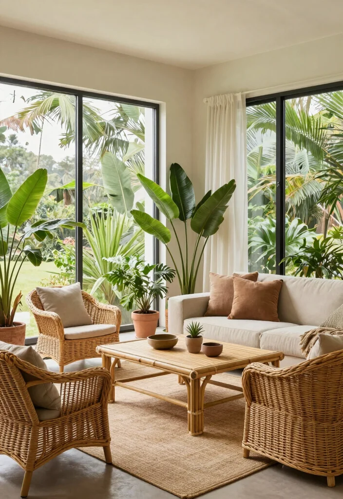 20 Latest Furniture Designs for Living Room in 2025 - 18. Sustainable Outdoor-Inspired Decor 1