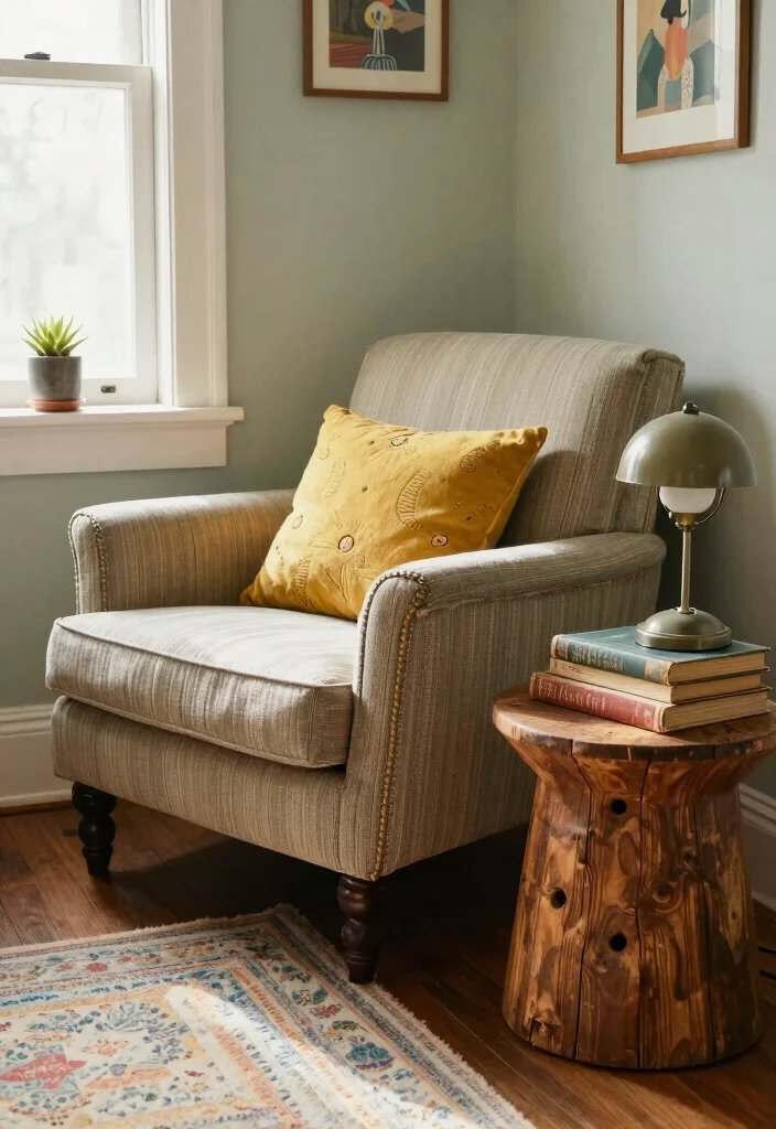 20 Living Room Furniture Ideas for Small Spaces - 16. Vintage Finds: Timeless Character 1