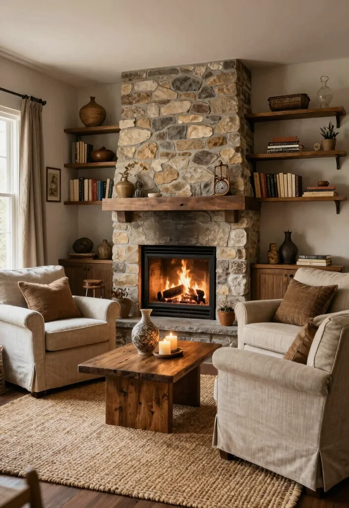 20 Living Room Layouts with Corner Fireplaces for Modern Rustic Charm - 1. The Cozy Conversation Nook 1