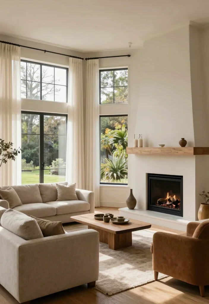 20 Living Room Layouts with Corner Fireplaces for Modern Rustic Charm - 18. Integrating Outdoor Views 1