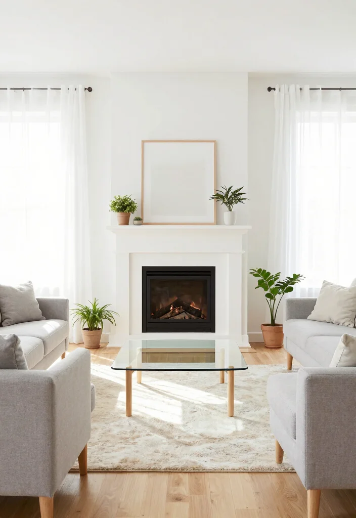 20 Living Room Layouts with Corner Fireplaces for Modern Rustic Charm - 9. Bright and Airy Spaces 1