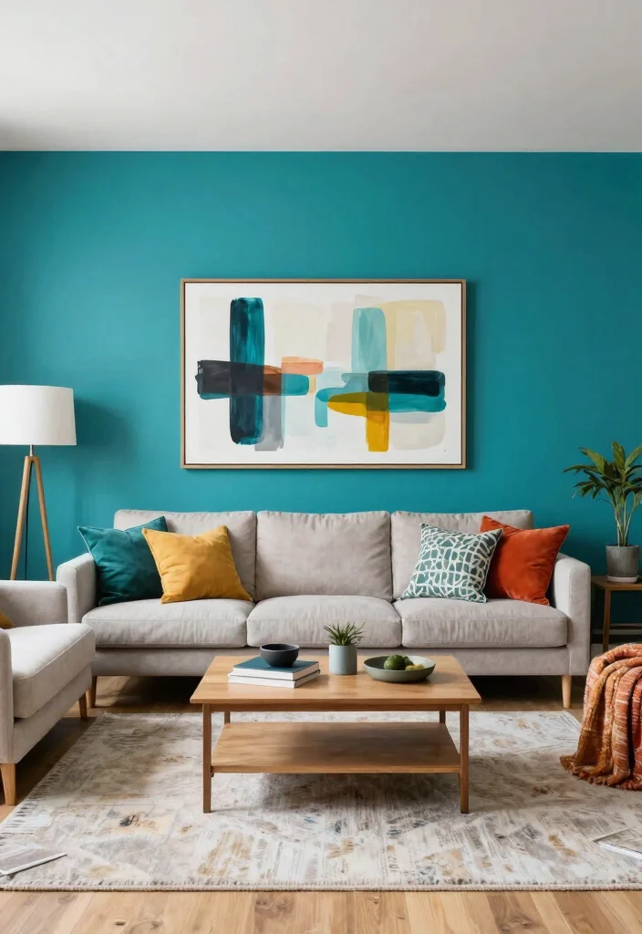 20 Long Rectangle Living Room Layout Ideas and Furniture Arrangement - 19. Play with Color Schemes 1