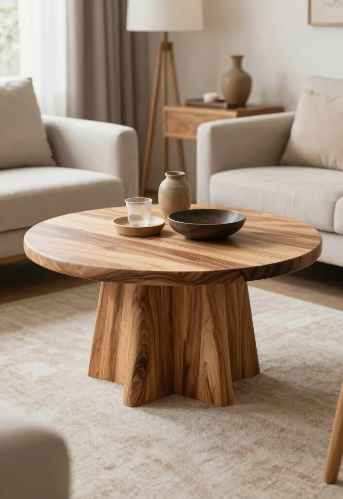 20 Modern Luxury Living Room Centre Table Ideas - 11. Handcrafted Artisan Pieces 1