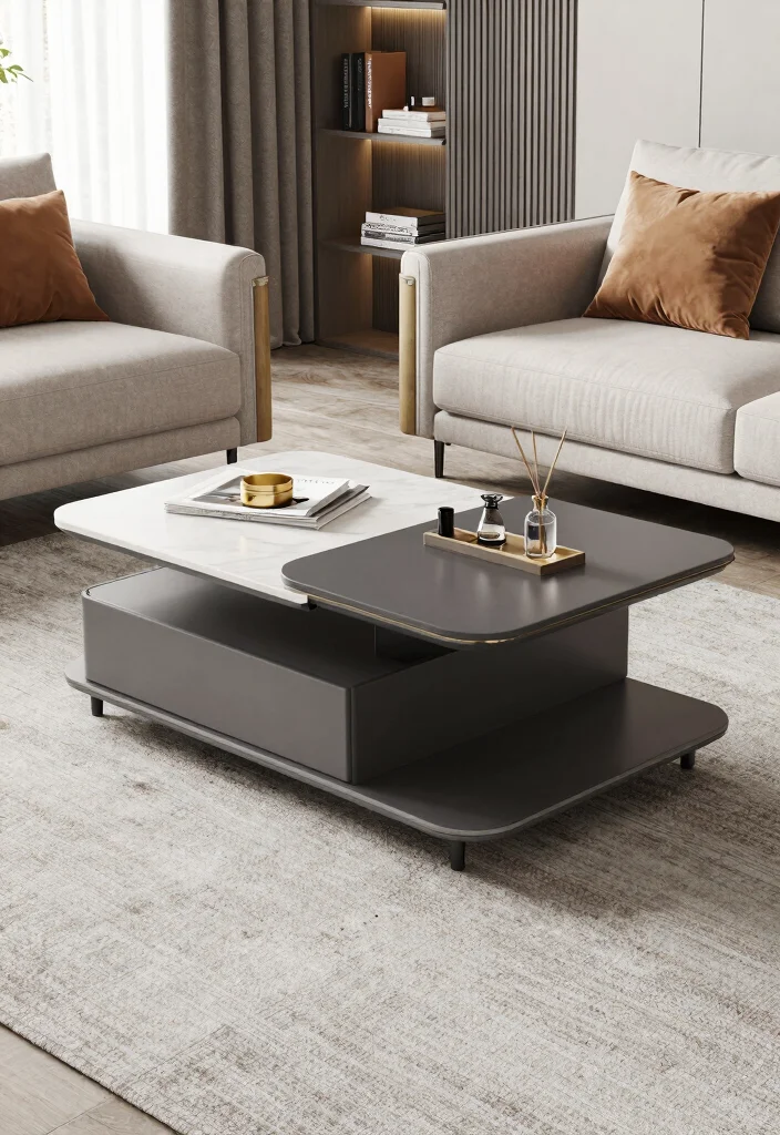 20 Modern Luxury Living Room Centre Table Ideas - 12. Multi-Functional Designs 1