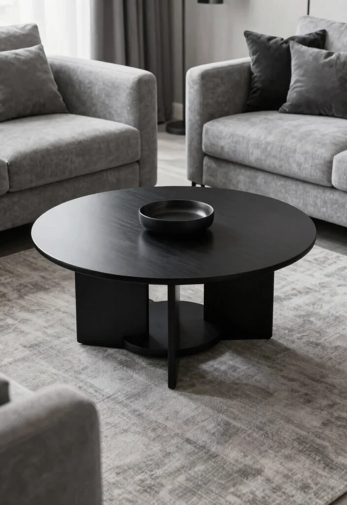20 Modern Luxury Living Room Centre Table Ideas - 19. Monochromatic Chic 1