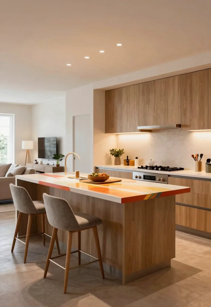 20 Open Concept Kitchen and Living Room Layout Furniture Ideas - 10. Floating Islands 1