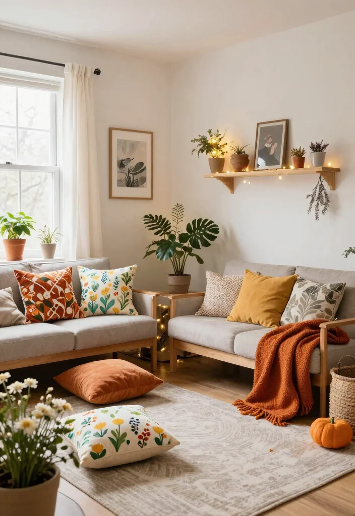 20 Open Concept Kitchen and Living Room Layout Furniture Ideas - 20. Seasonal Decor Updates 1