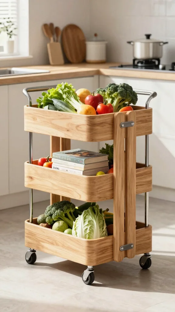 20 Small Kitchen Design Ideas: Maximize Space in Tiny Kitchens - 11. Rolling Carts 1