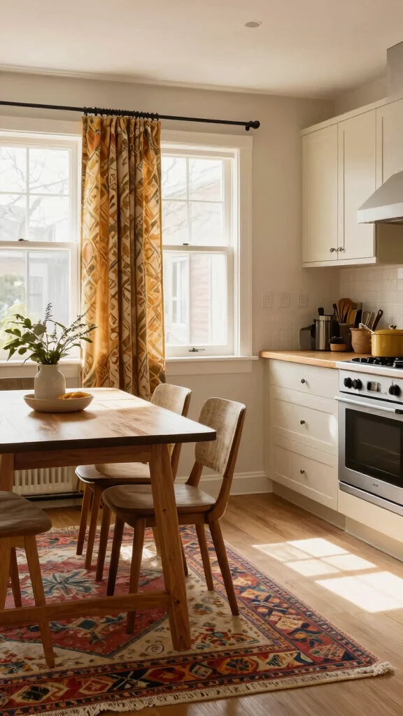 20 Small Kitchen Design Ideas: Maximize Space in Tiny Kitchens - 17. Layered Textiles 1