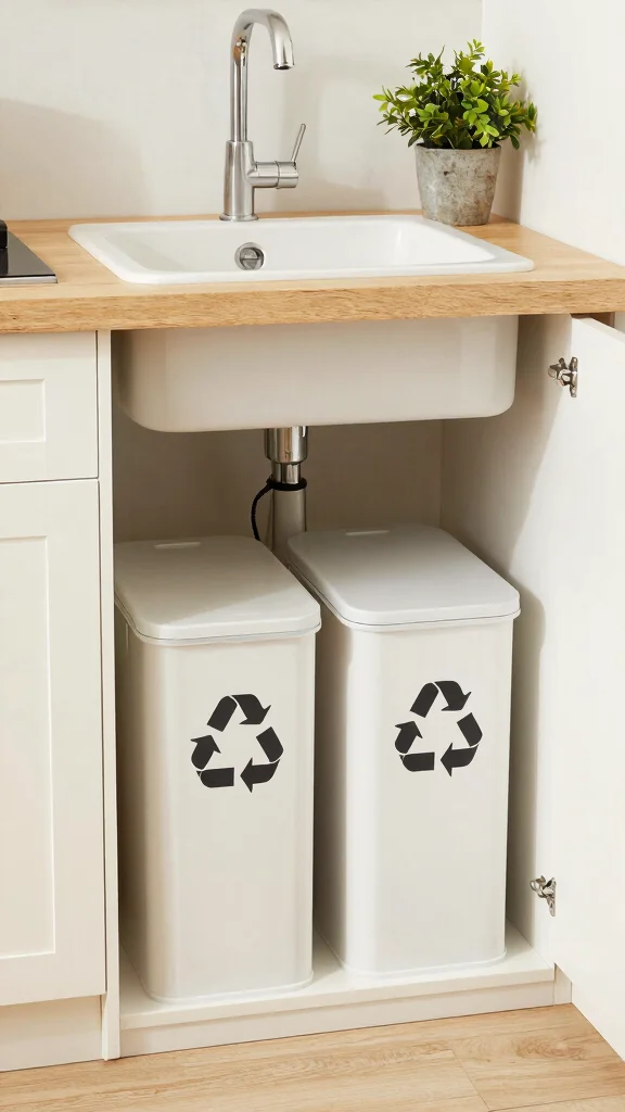 20 Small Kitchen Design Ideas: Maximize Space in Tiny Kitchens - 18. Smart Recycling Solutions 1