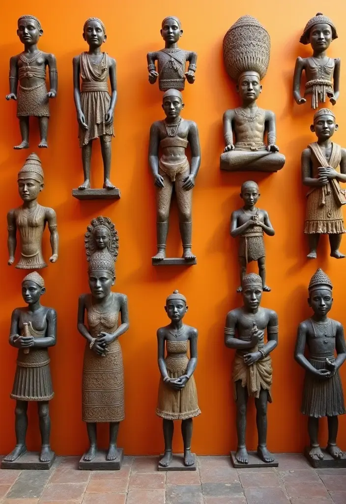 29 Eye-Catching Wall Art Sculptures to Transform Your Walls - 11. Cultural Heritage Sculptures