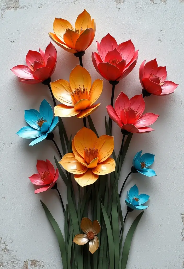 29 Eye-Catching Wall Art Sculptures to Transform Your Walls - 2. Metal Flower Burst
