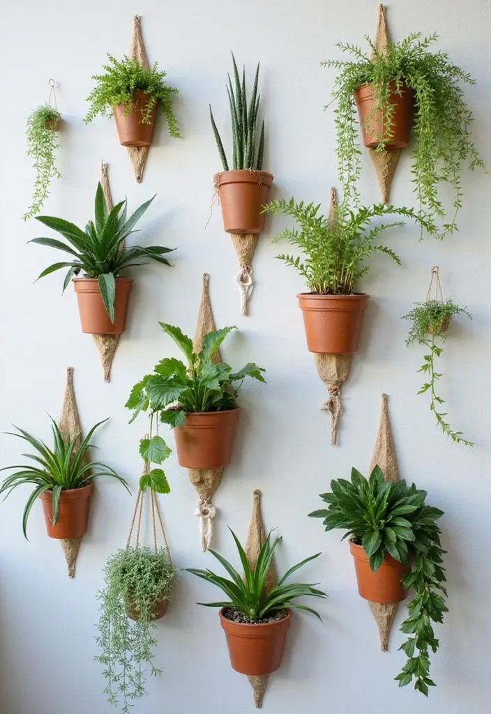 29 Eye-Catching Wall Art Sculptures to Transform Your Walls - 8. Hanging Planter Art