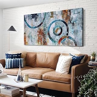 Arjun Abstract Wall Art Geometric Canvas Circle Block Painting Modern Gr...