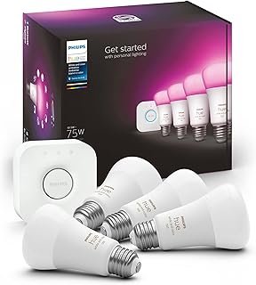 Smart Light Starter Kit - Includes (1) Bridge and (4) 75W A19 E26 LED Sm...