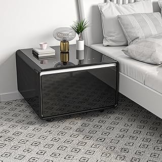 Smart Coffee Table with Fridge, Smart Center Table with Wireless Chargin...