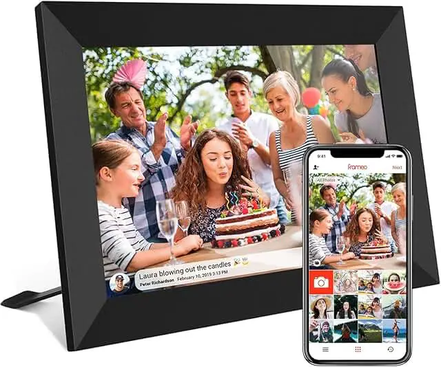 32GB FRAMEO 10.1 Inch Smart WiFi Digital Photo Frame 1280x800 IPS LCD To...