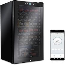 Ivation 34 Bottle Compressor Wine Cooler Refrigerator with Wi-Fi Smart A...