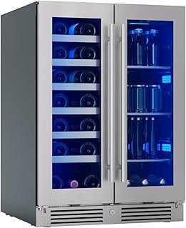 Zephyr Presrv 24 Inch Wine Fridge & Beverage Refrigerator Dual Zone Unde...