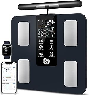 GE Smart Scale for Body Weight: 8-Electrode Digital Bathroom Scale for W...