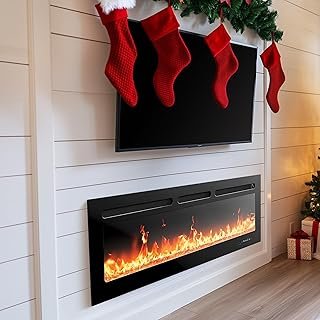 Silonn 50-Inch Smart Electric Fireplace Heater - 5300 BTU, WiFi-Enabled ...