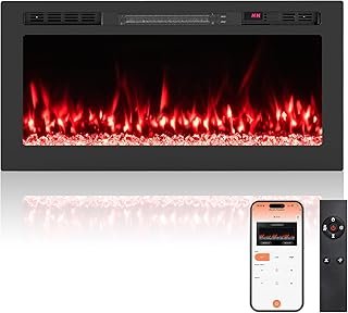 COSTWAY Smart WiFi Electric Fireplace 36-inch Wide, Work with Alexa & Go...