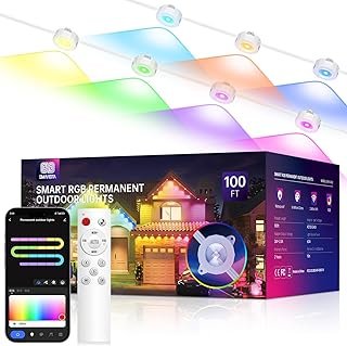 Smart Permanent Outdoor Lights, 100ft with 72 LED RGB String Lights, IP6...