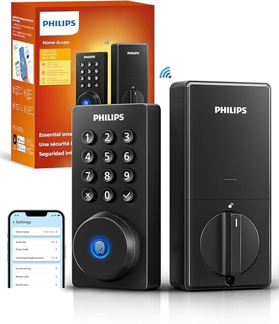 Philips Wi-Fi Door Lock, WiFi Smart Lock Keyless Entry Deadbolt for Fron...