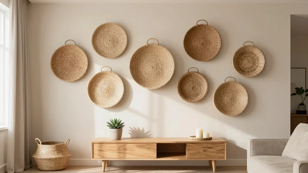 16 Flat Baskets Wall Decor Ideas for Minimalist Homes
