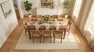 dining table rug size guidance optimal